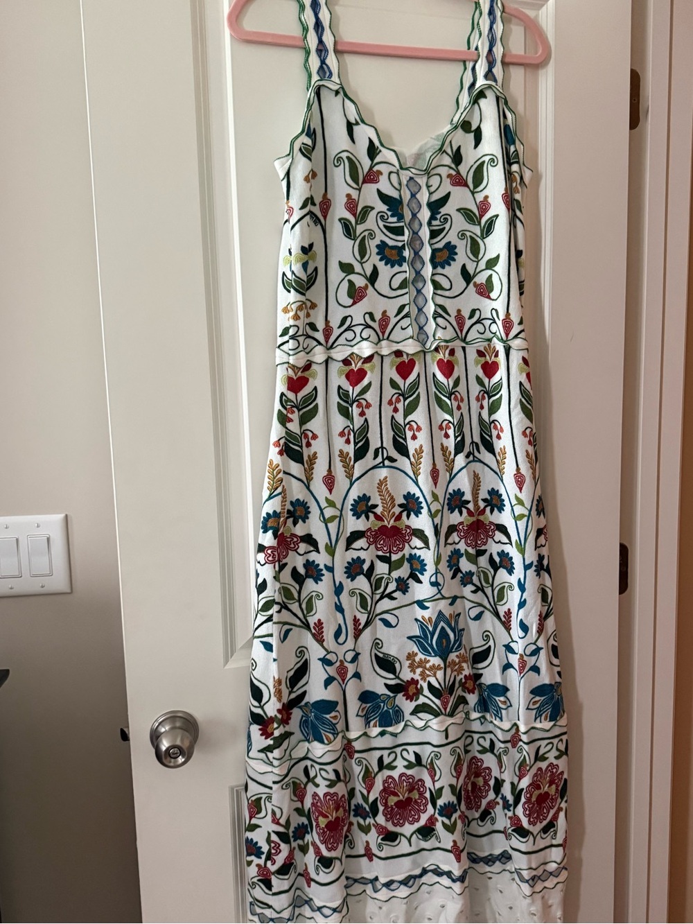 White Floral Embroidered Sundress - Picture 1 of 5